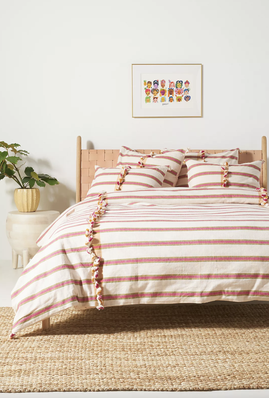 Woven Natalya Duvet Cover in red and white stripes (Photo via Anthropologie)