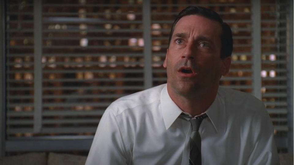 Jon Hamm arguing in his office in Mad Men.