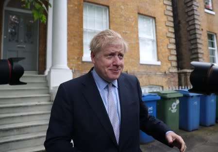 Conservative Party leadership candidate Boris Johnson leaves his home in London