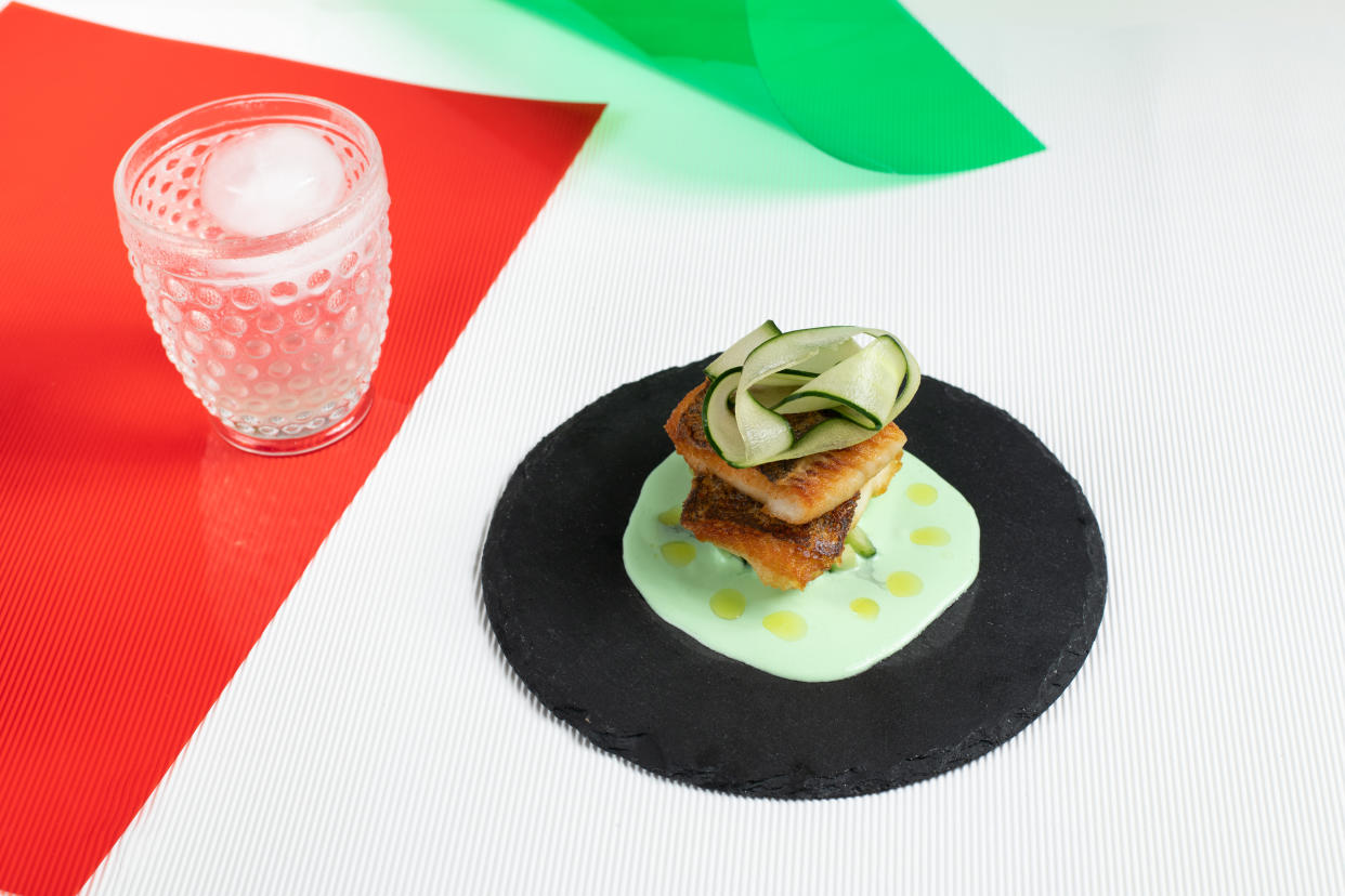 Pan-Seared Halibut (SGD 20) with Infinity Drink (SGD 6): (Photo: Gallery & Co.)