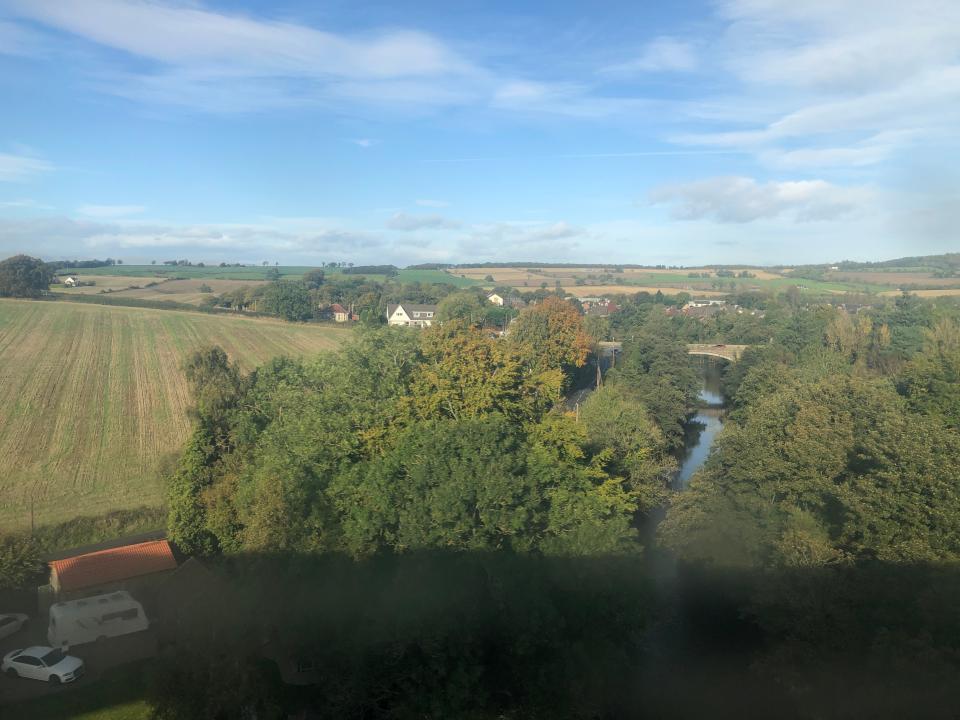 Blue sky thinking: from a train, near Linlithgow (Simon Calder)