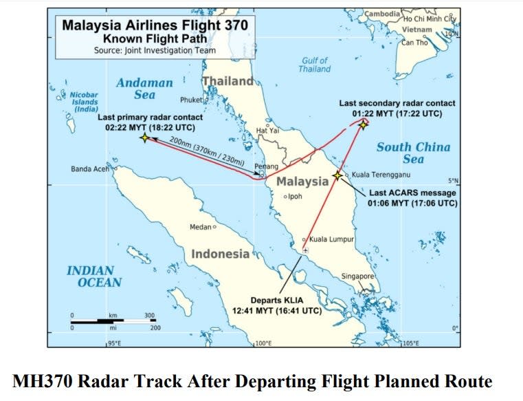 Malaysia Airlines flight 370's tracked by military radar, according to Dr. Alan Diehl's book.