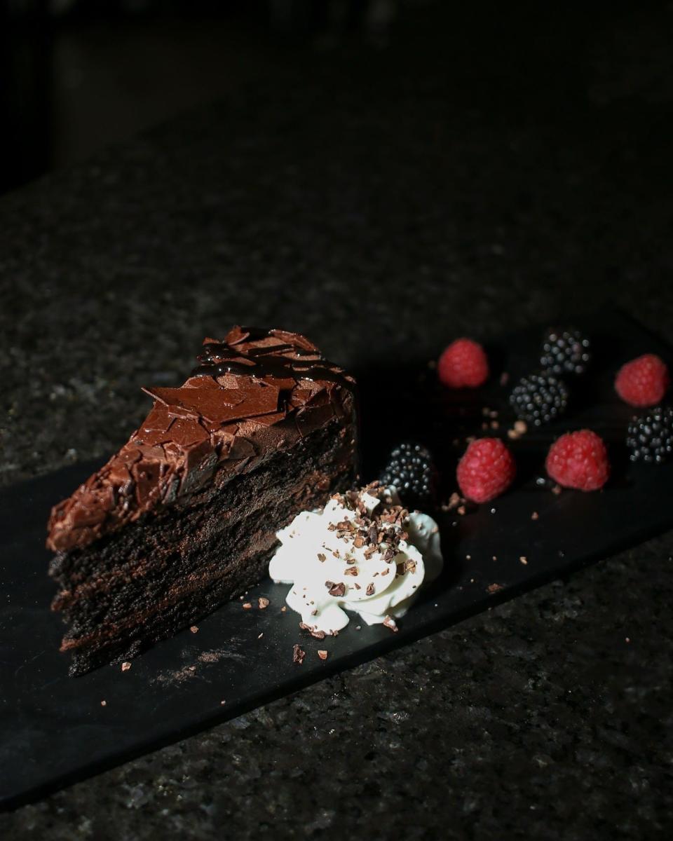 The chocolate cake that was featured as part of the Valentine's Day menu at Canggio Restaurant/Bar in Norwich last year.