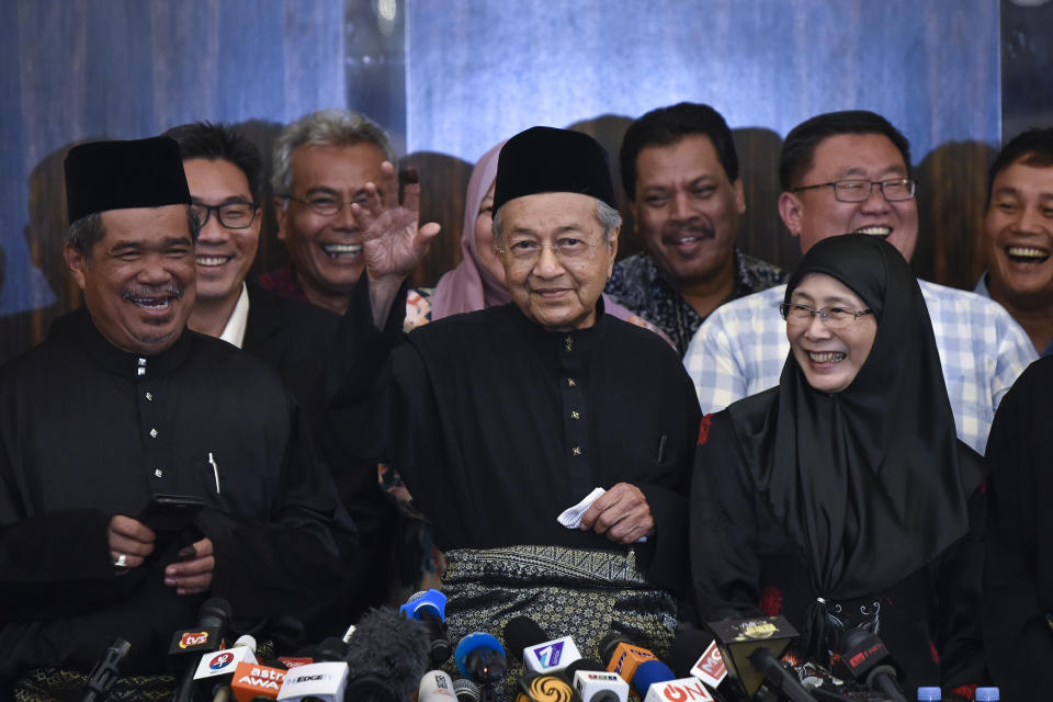 The 7th Malaysian Prime Minister and opposition candidate Mahathir Mohamad during a press conference on May 10, 2018 in Kuala Lumpur, Malaysia.