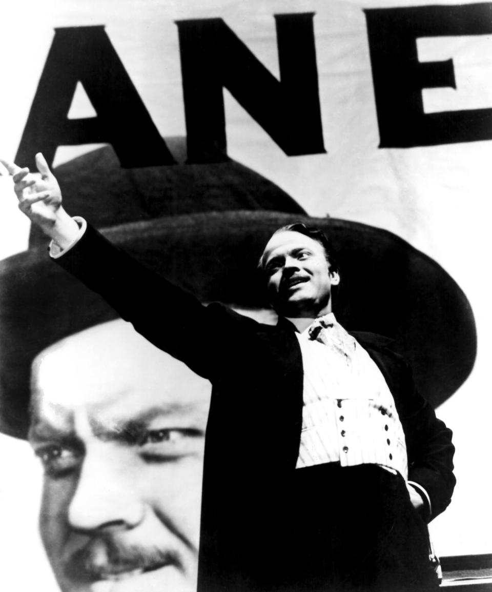 Orson Welles pointing in "Citizen Kane"