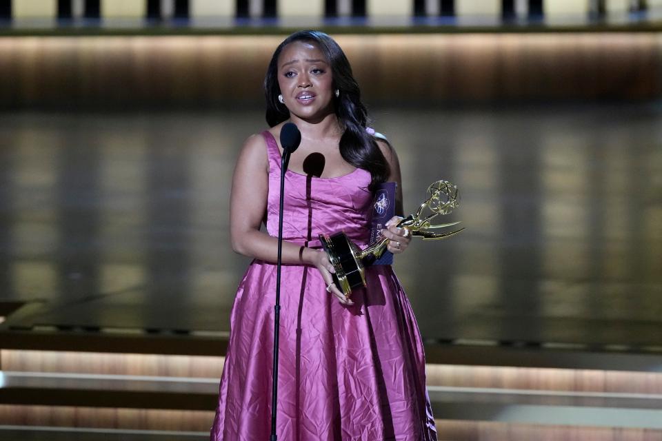 "Wow," Brunson said at Monday's Emmys. "Thank you so much. I don't even know why I'm so emotional. I think, like, the Carol Burnett of it all."