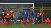 Belgium’s Jan Vertonghen scores their third goal REUTERS/Dado Ruvic