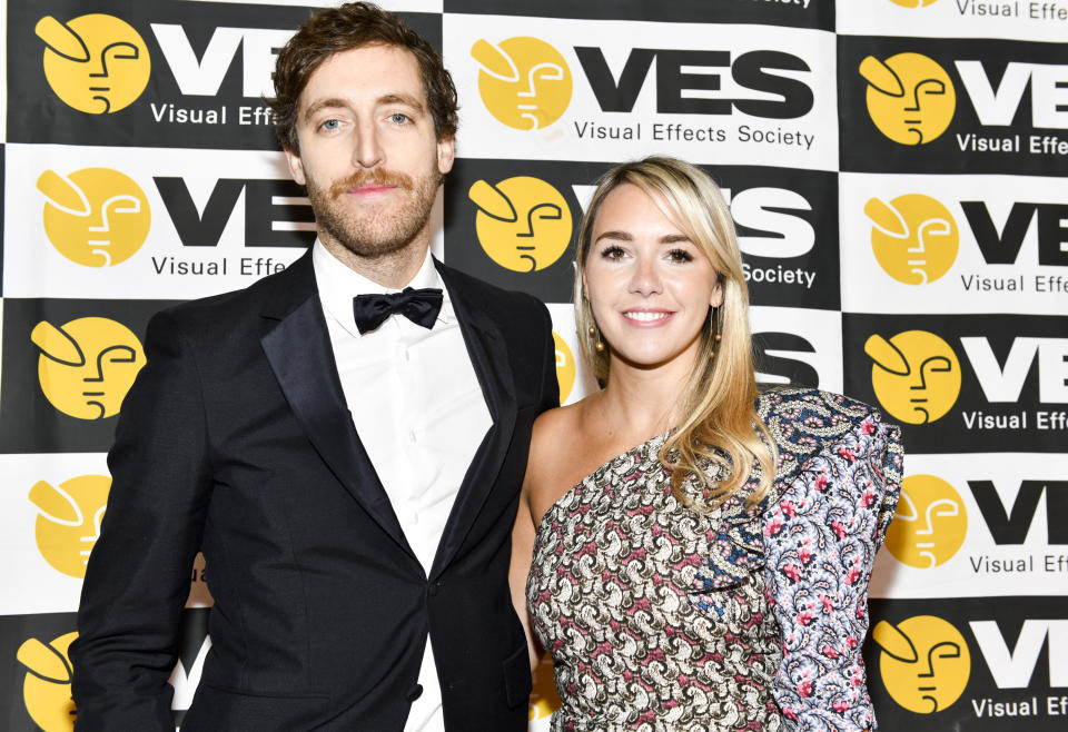 Actor Thomas Middleditch with wife Mollie, a costume designer. (Photo: Rodin Eckenroth via Getty Images)