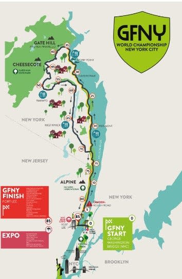 The GFNY New York City 2023 race map.