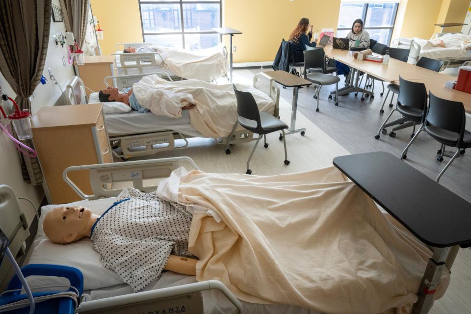 UW-Milwaukee students work in the Clinical Simulation Center, a renovated portion of the Northwest Quadrant complex that opened this fall. But Gov. Tony Evers declined UW's request for $181 million to finish upgrading the former Columbia St. Mary's Hospital into a new home for the College of Health Sciences.