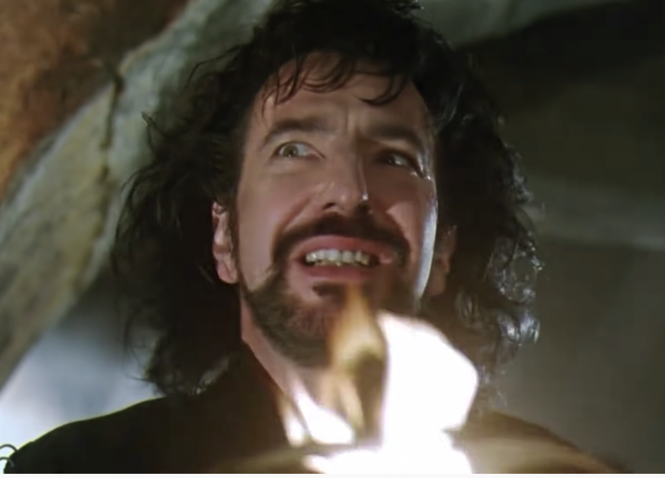 Rickman angry as the sheriff of nottingham in robin hood prince of thieves