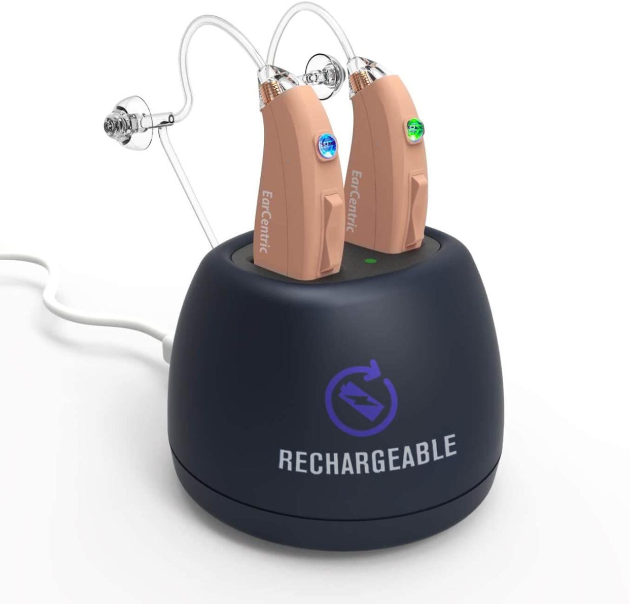 EarCentric EasyCharge Rechargeable Hearing Aids (Pair) for Seniors
