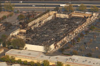 <p>An aerial view of properties destroyed by the Tubbs Fire is seen in Santa Rosa, Calif., Oct. 11, 2017. (Photo: Stephen Lam/Reuters) </p>