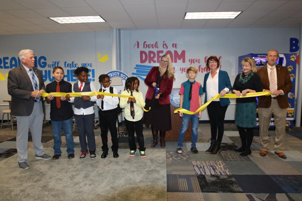A ribbon cutting ceremony was held for the newly renovated media center at Callaway Elementary School.