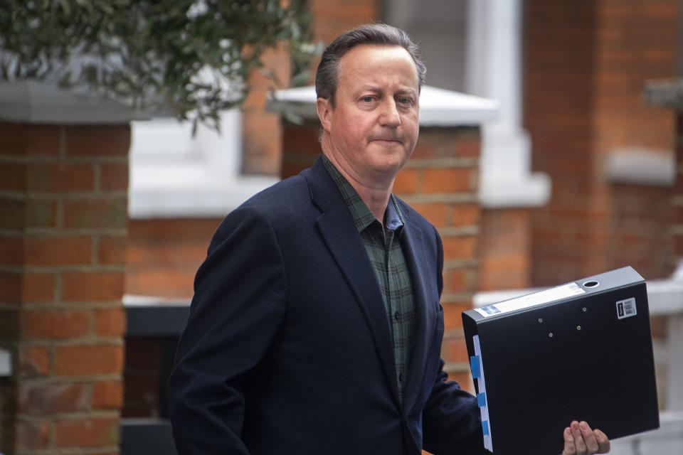 David Cameron leaves his home in London ahead of giving evidence to the Commons Treasury Committee on Greensill Capital. Picture date: Thursday May 13, 2021. (Photo by Victoria Jones/PA Images via Getty Images)