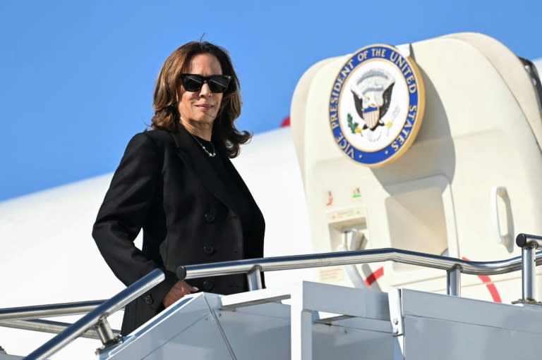 The Democratic vice president unveiled a list of policies on her website on the eve of the clash, with Republicans accusing her of 'flip-flopping' (Mandel NGAN)