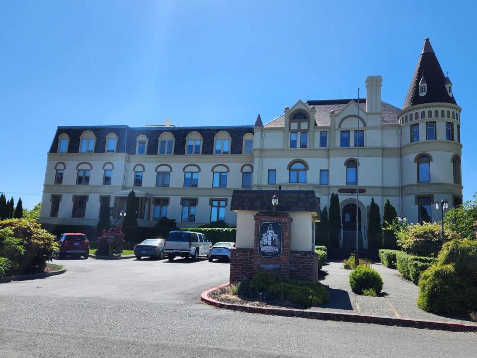 The exterior of Manresa Castle is pictured on July 1, 2023, in Port Townsend. The castle was constructed in 1892 by the town’s first mayor, Charles Eisenbeis.