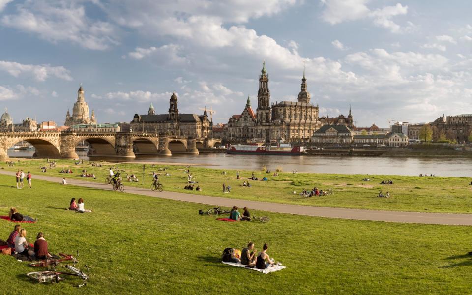 Dresden's historic city center on the Elbe River