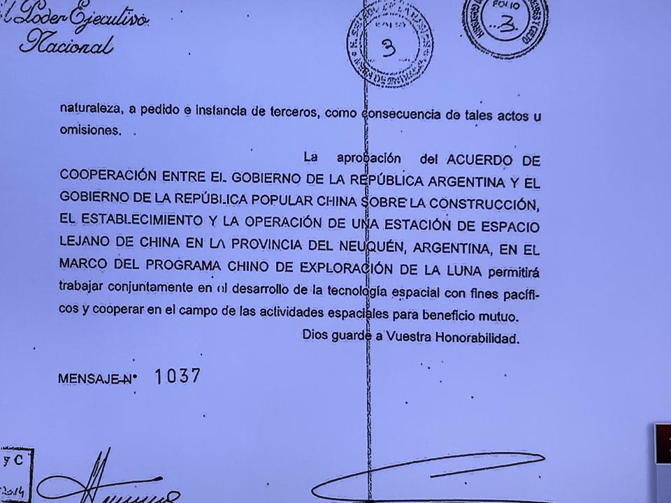 En las últimas horas, luego de la difusión del contenido del contrato, en el gobierno comenzó a surgir la intención de realizar una inspección técnica a esa base china construida en Neuquén