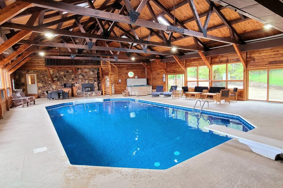 Indoor pool at an Airbnb rental