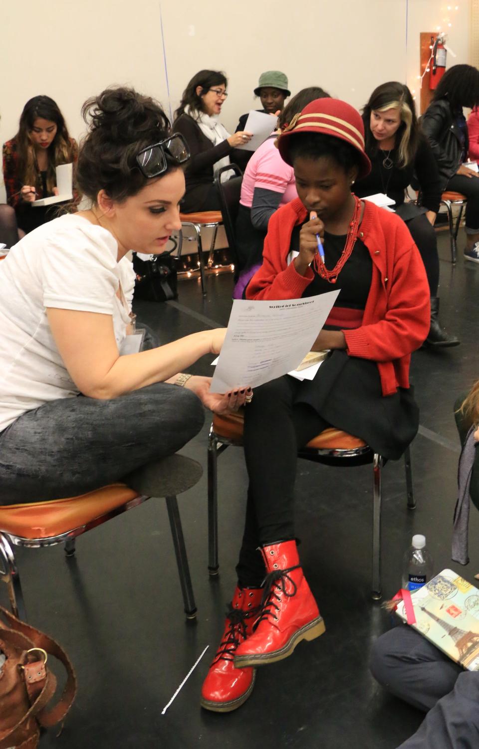 Amanda Gorman during a WriteGirl songwriting workshop in Los Angeles, California.