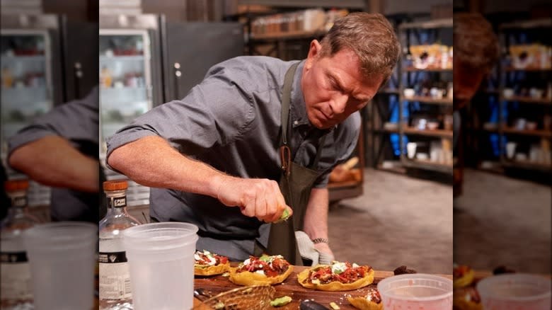 Bobby Flay preparing dishes 