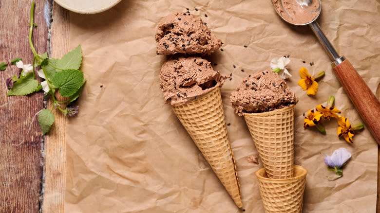cottage cheese ice cream in cone