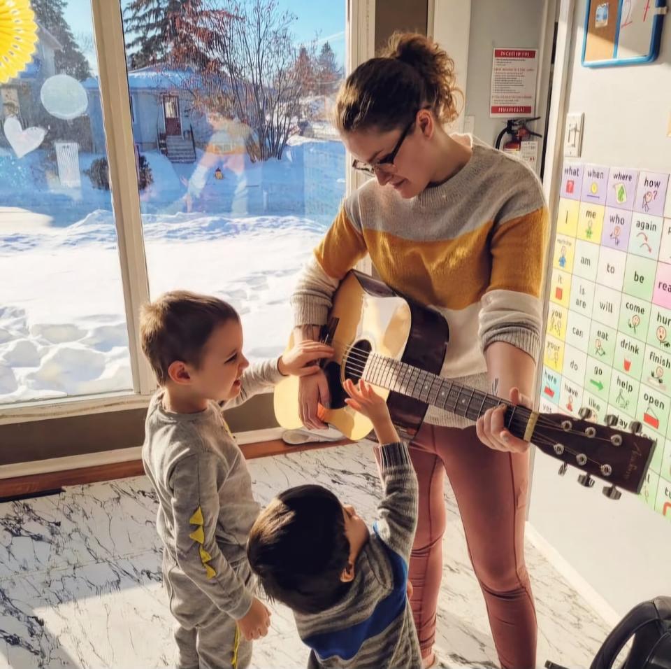 Brianna Dodd, right, says Lavender Smiles is like any other daycare, with a few sensory and equipment modifications to help children with autism, Down syndrome, ADHD and  behavioural issues be themselves and have their needs met.