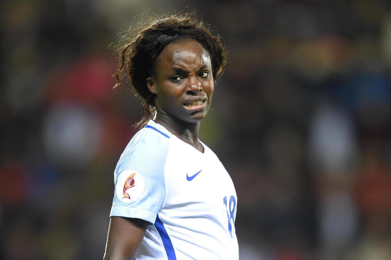 Eniola Aluko in action during the Uefa Women's European Qualifier between England and Belgium in 2016: Michael Regan/Getty Images