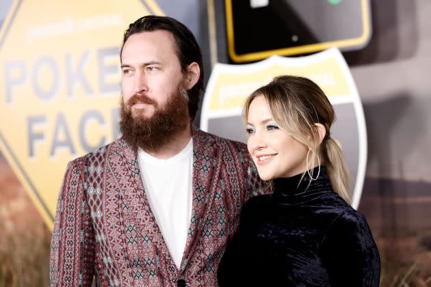 Danny Fujikawa and Kate Hudson attend the Los Angeles premiere for the Peacock original series 