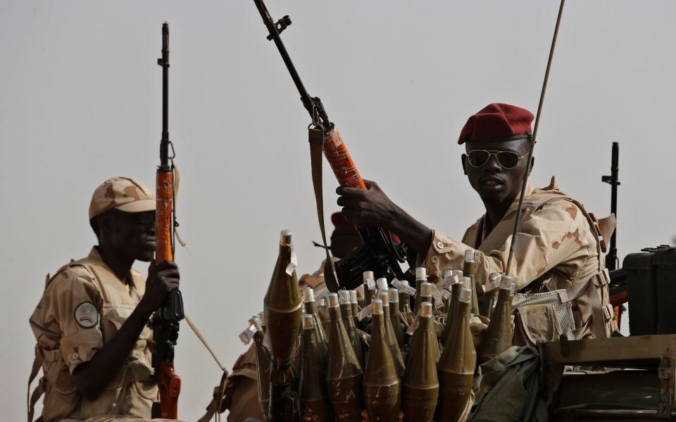 Sudanese soldiers from the Rapid Support Forces