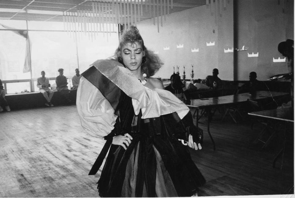 Venus Xtravaganza, pictured in the eveningwear category of a 1986 Brooklyn ball in the LGBTQ community documented by filmmaker Jennie Livingston in "Paris is Burning."