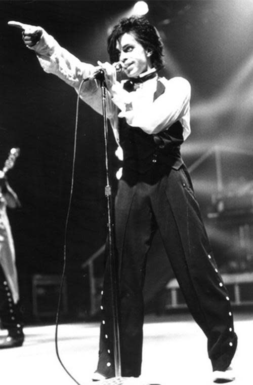 Prince performing at the Palladium in 1981