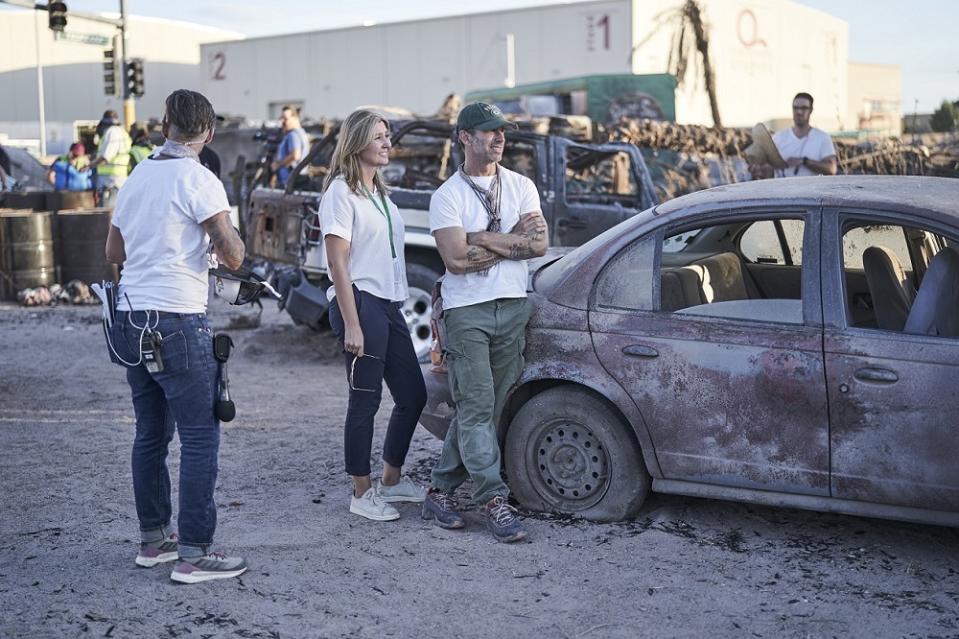 Snyder and his wife Deborah on the set of ‘Army of the Dead’.  —  Picture courtesy of Netflix