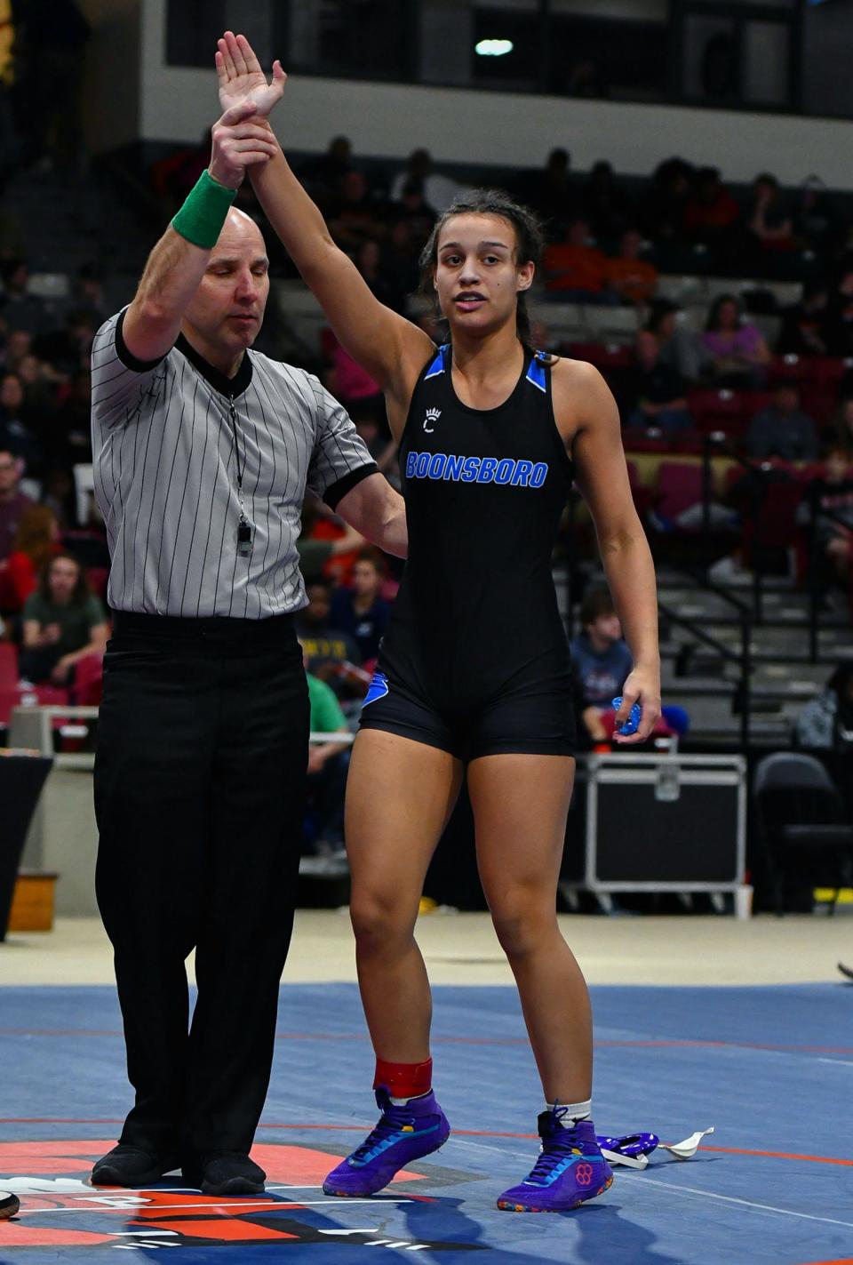 Boonsboro's Amelia Mikus is the Maryland girls state champion at 135 pounds.