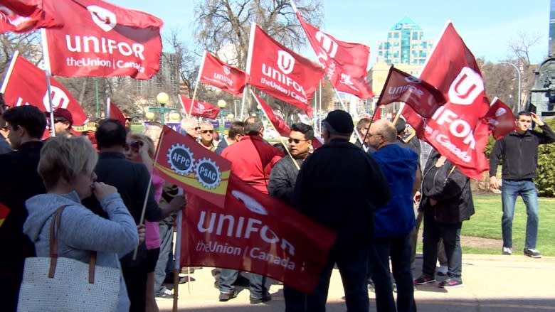 Union workers rally against budget 'attack' on public service