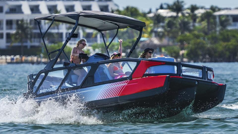 Sea-Doo Made a 19-Foot Pontoon Boat Disguised as a Jet Ski photo