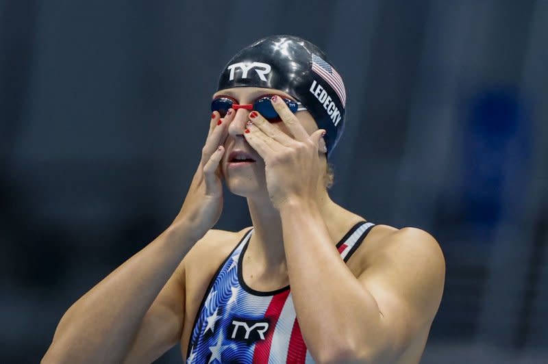 American Katie Ledecky is expected to attempt to defend her title in the 800-meter freestyle at the 2024 Summer Games in Paris. File Photo by Tasos Katopodis/UPI.