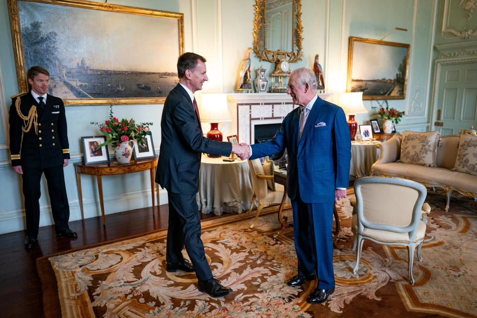 The monarch has held an in-person pre-Budget audience with Chancellor Jeremy Hunt at Buckingham Palace (Aaron Chown/PA Wire)