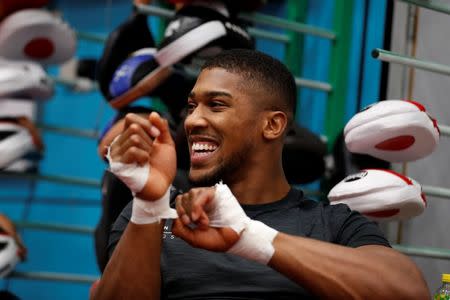 Boxing - Anthony Joshua Media Work Out - Sheffield, Britain - October 17, 2017 Anthony Joshua during the work out Action Images via Reuters/Matthew Childs