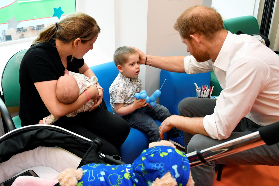 The Duke of Sussex meets families at Oxford Children's Hospital [Photo: PA]