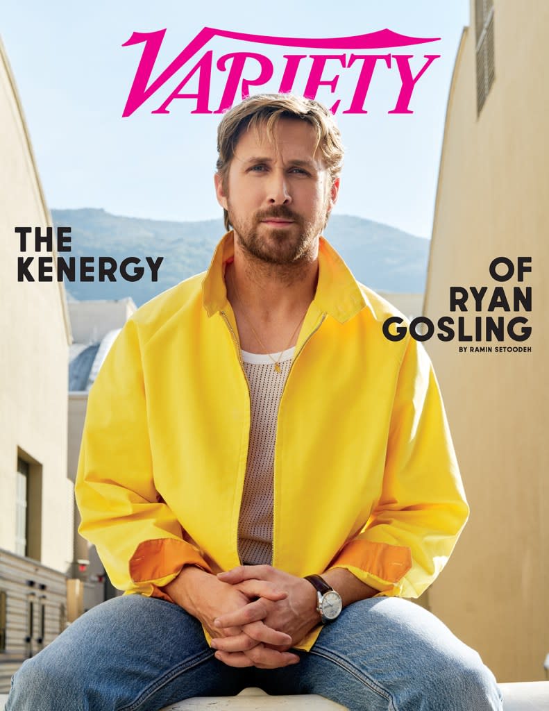 Ryan Gosling on the cover of Variety, in which he talks about almost passing up the chance to play Ken in “Barbie.” Greg Williams for Variety