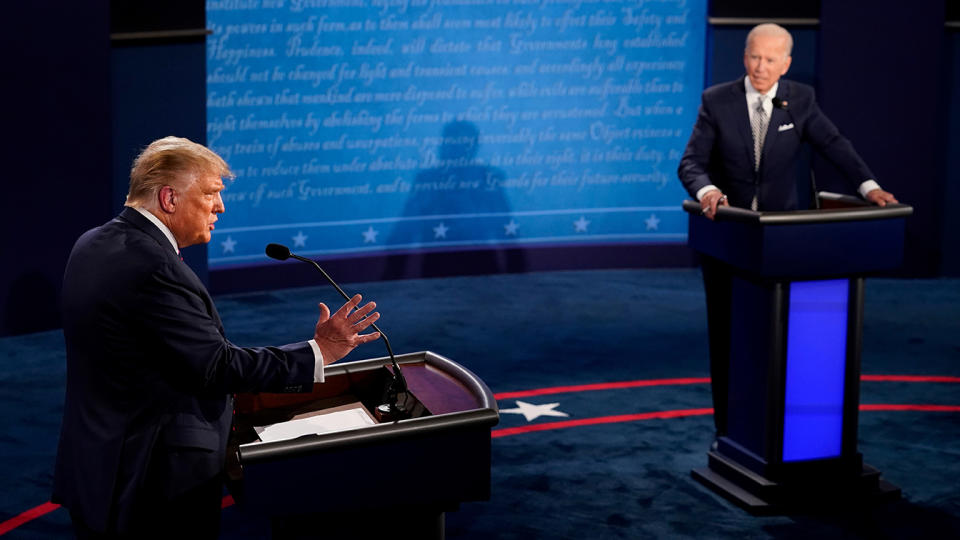 President Trump and Joe Biden in their first 2020 presidential campaign debate