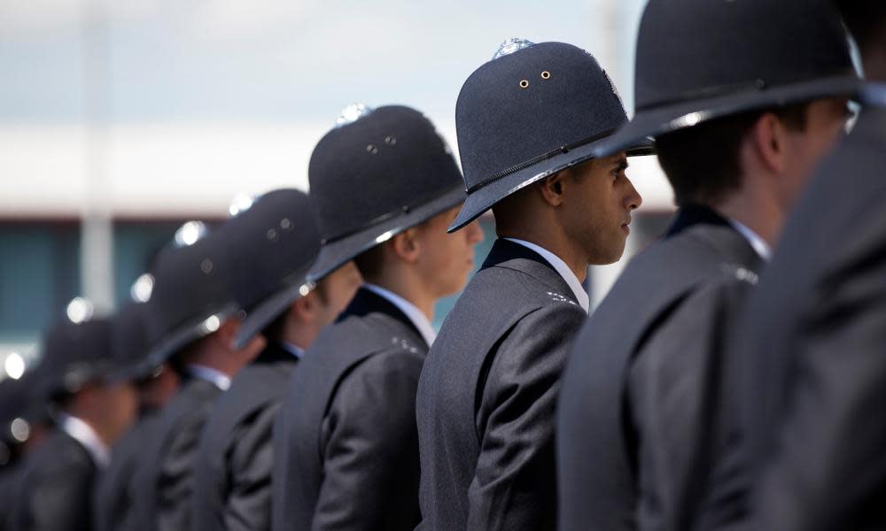 Police cadet trainees in London.