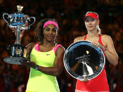 Serena's winning streak against Sharapova continues.