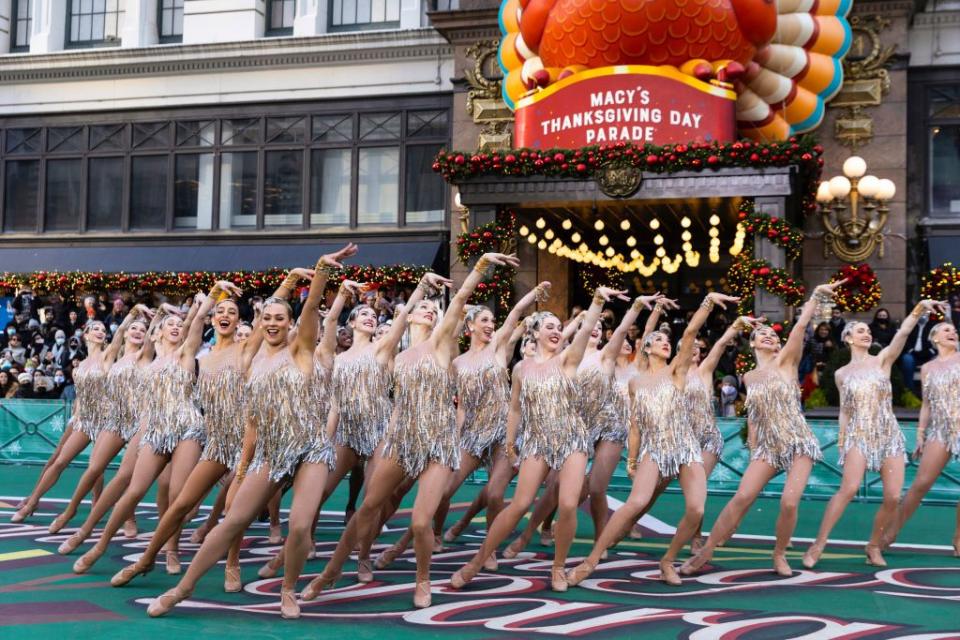 macys thanksgiving day parade    2021    pictured radio city rockettes    photo by eric liebowitznbcnbcu photo bank via getty images