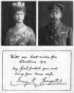 <p>A very casual Christmas card from Queen Mary and King George to the British troops. Truly, the Christmas <del>haunting</del> CHEER is evident!</p>