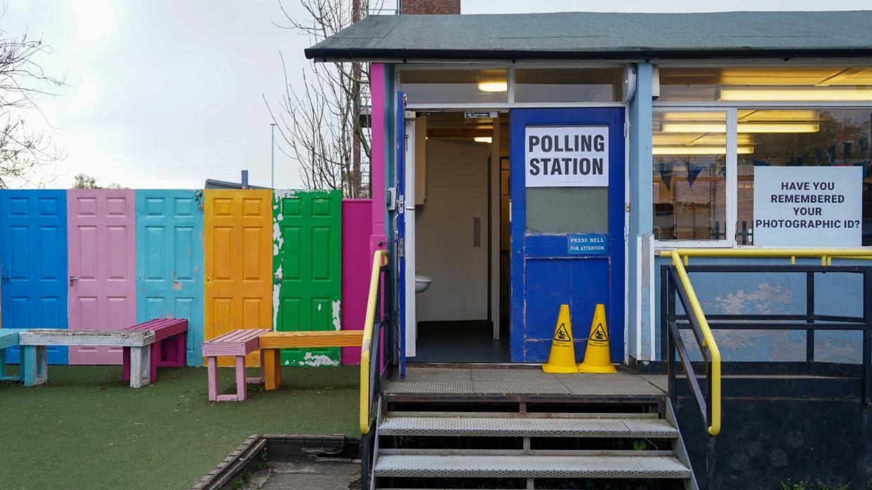  A polling station in Yarm, North Yorkshire during May's local elections. 