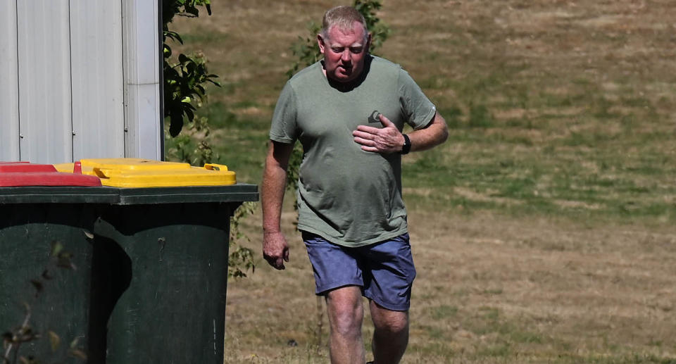 Michael Murphy, husband of Samantha Murphy, is seen at his residential property in Ballarat, Victoria, Thursday, March 7,