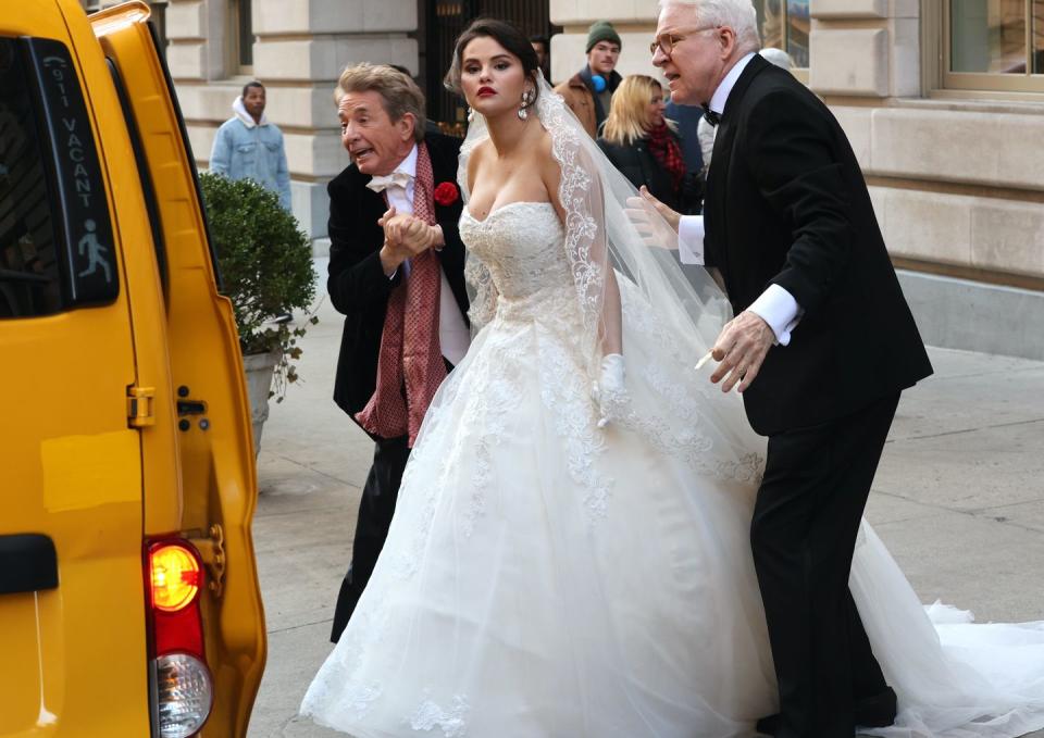 selena gomez, steve martin, and martin short in new york on march 21, 2023